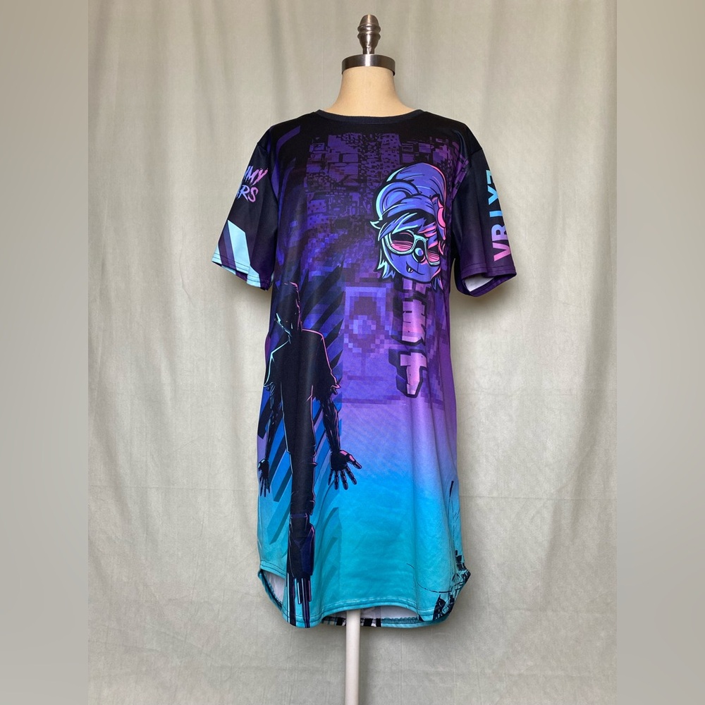 Graphic Short Sleeve Tee - Blue and Purple